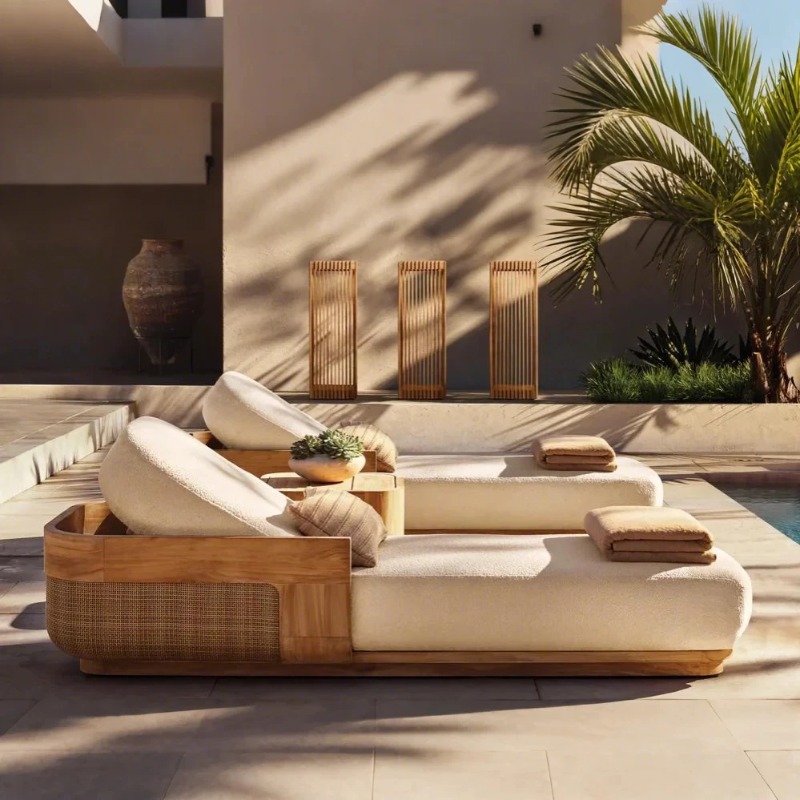Outdoor Daybed Furniture - مجموعة كراسي استلقاء وسرير نهاري للشاطئ،