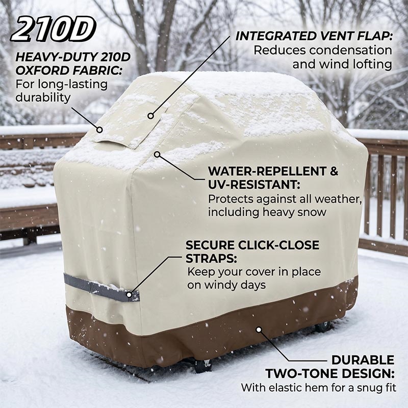 Outdoor Furniture Upholstery Near Me - غطاء شواء خارجي 210D بيج مقاوم