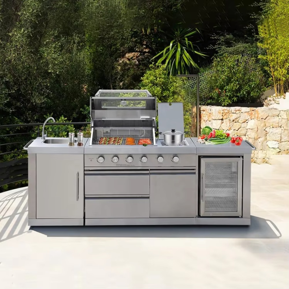 Outdoor Furniture Bali - مطبخ خارجي مع غطاء مقاوم للطقس،