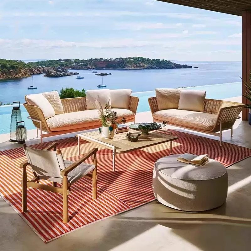 Outdoor Furniture Lounge Chair - أريكة خارجية، أريكة فناء من الراتان،