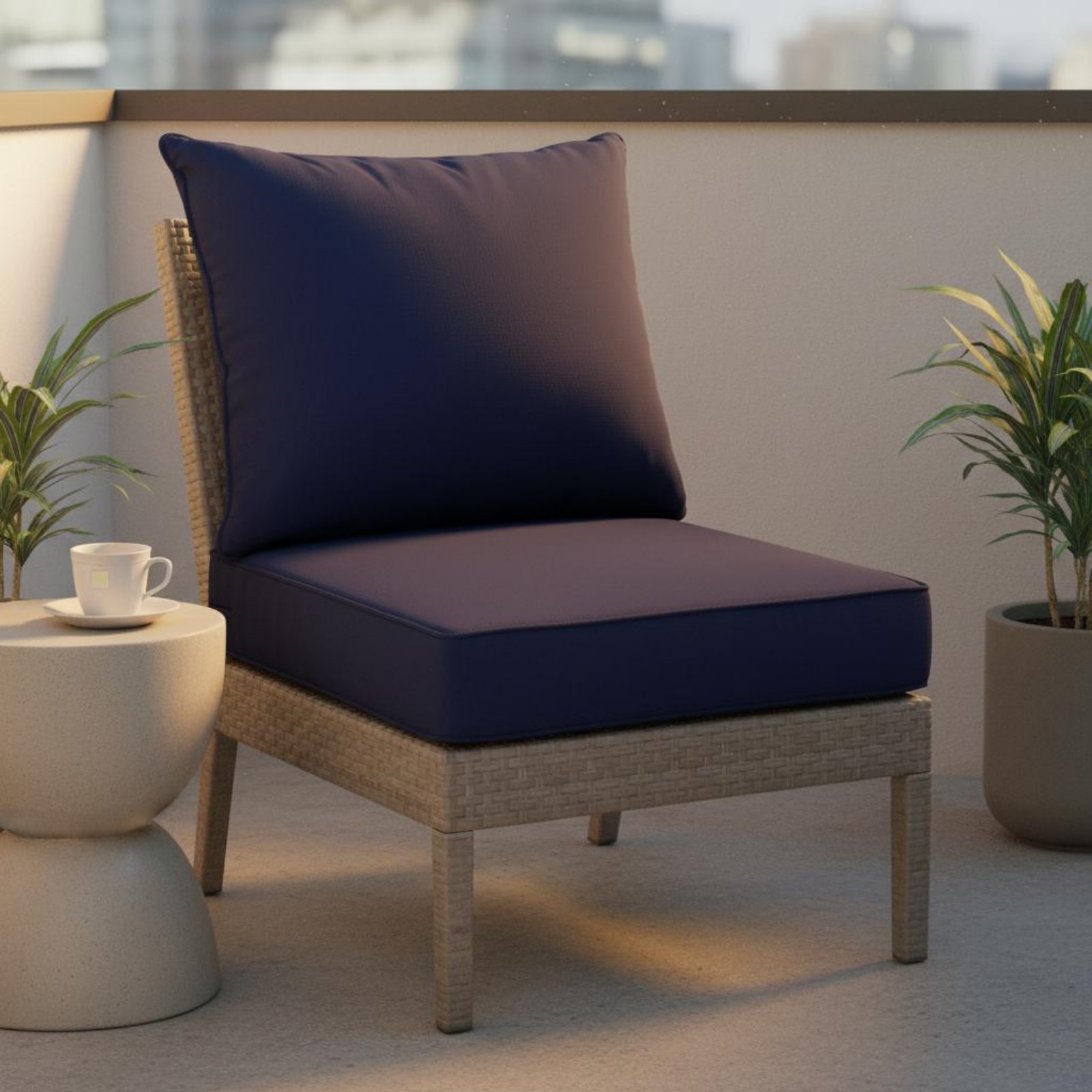 Outdoor Furniture Patio - وسادة كرسي الفناء مع إغلاق مخفي،