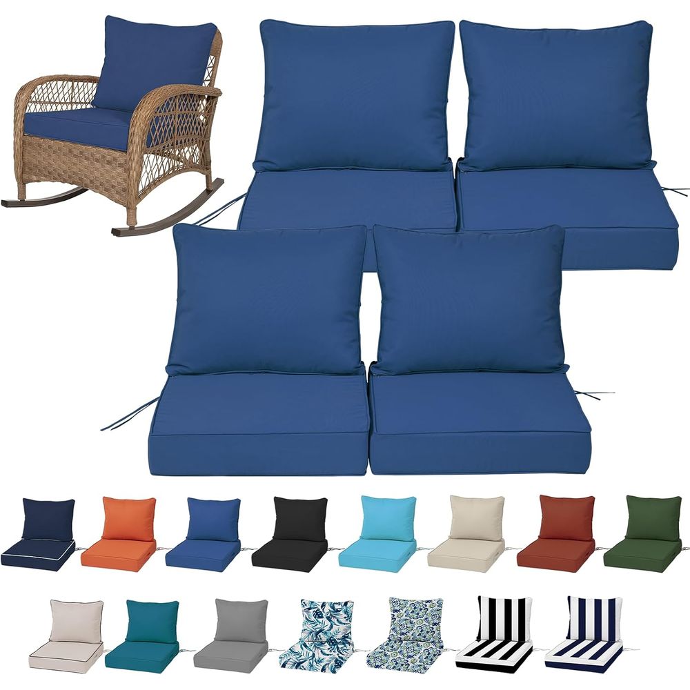 مجموعة من 4 وسائد مقاعد عميقة  - مراجعة Outdoor Furniture Patio وسعره
