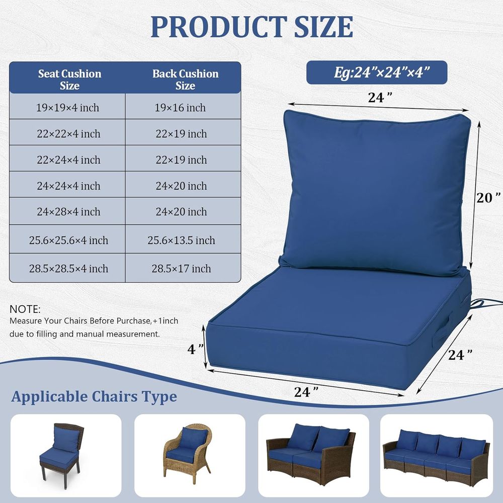 مجموعة من 4 وسائد مقاعد عميقة  - مراجعة Outdoor Furniture Patio وسعره