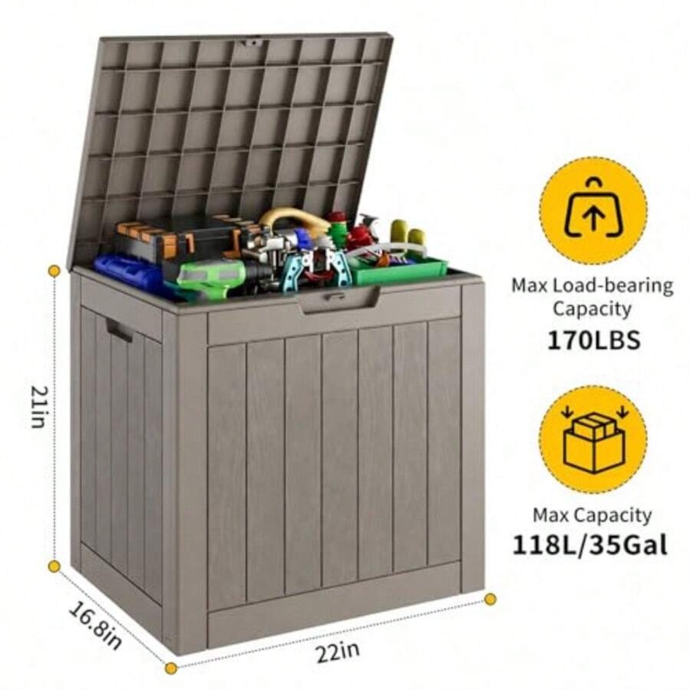 صندوق تخزين خارجي بسعة 35 جالو - مراجعة Outdoor Furniture Weatherproof وسعره