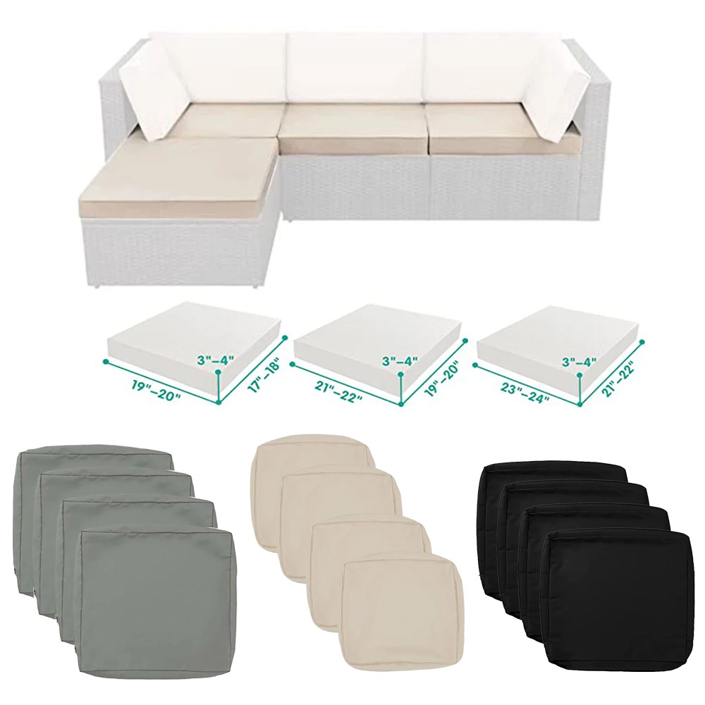 طقم من 1-4 قطع من أغطية وسائد  - مراجعة Outdoor Furniture No Cushions وسعره