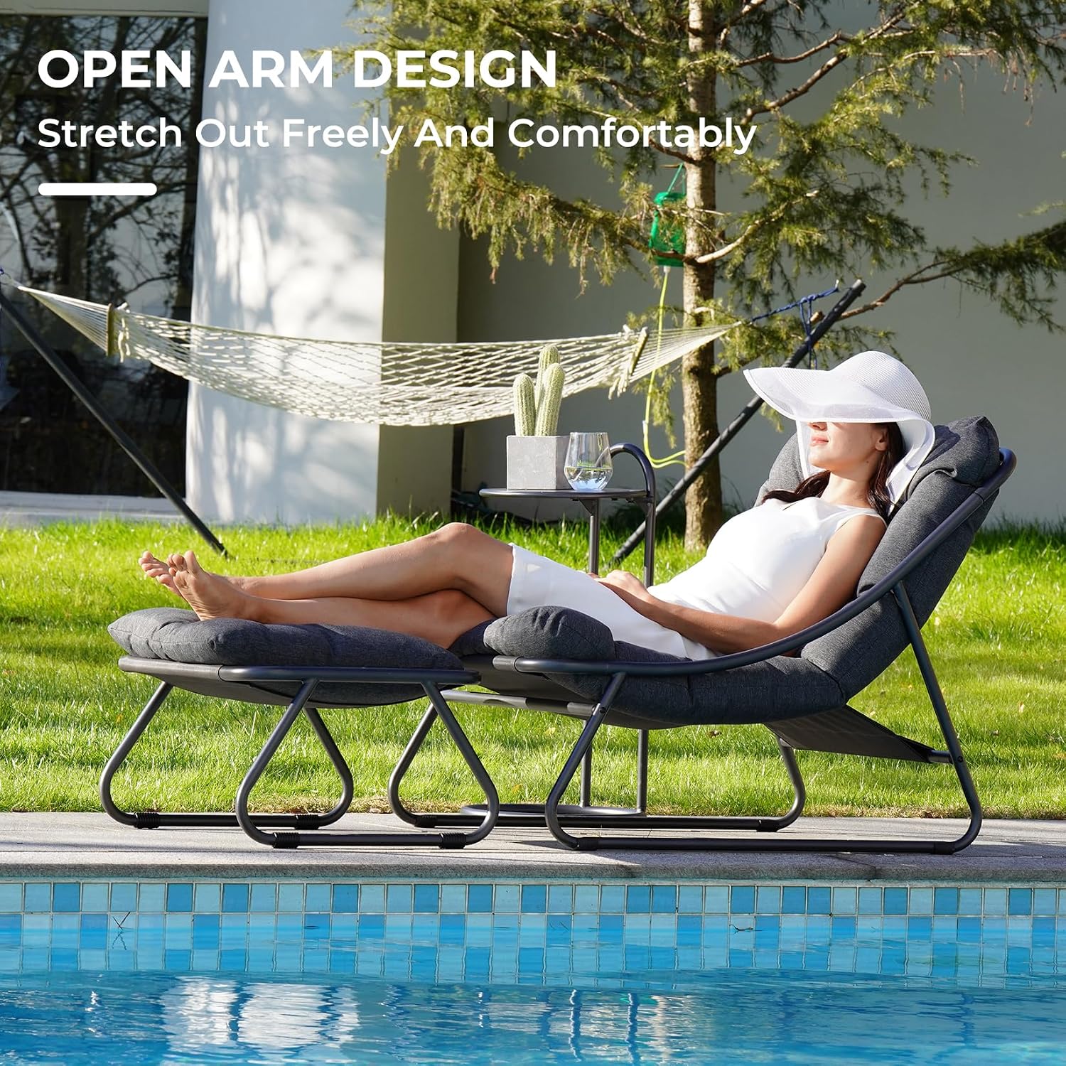 كرسي استرخاء خارجي مع مسند للق - مراجعة Outdoor Furniture Lounge Chair وسعره