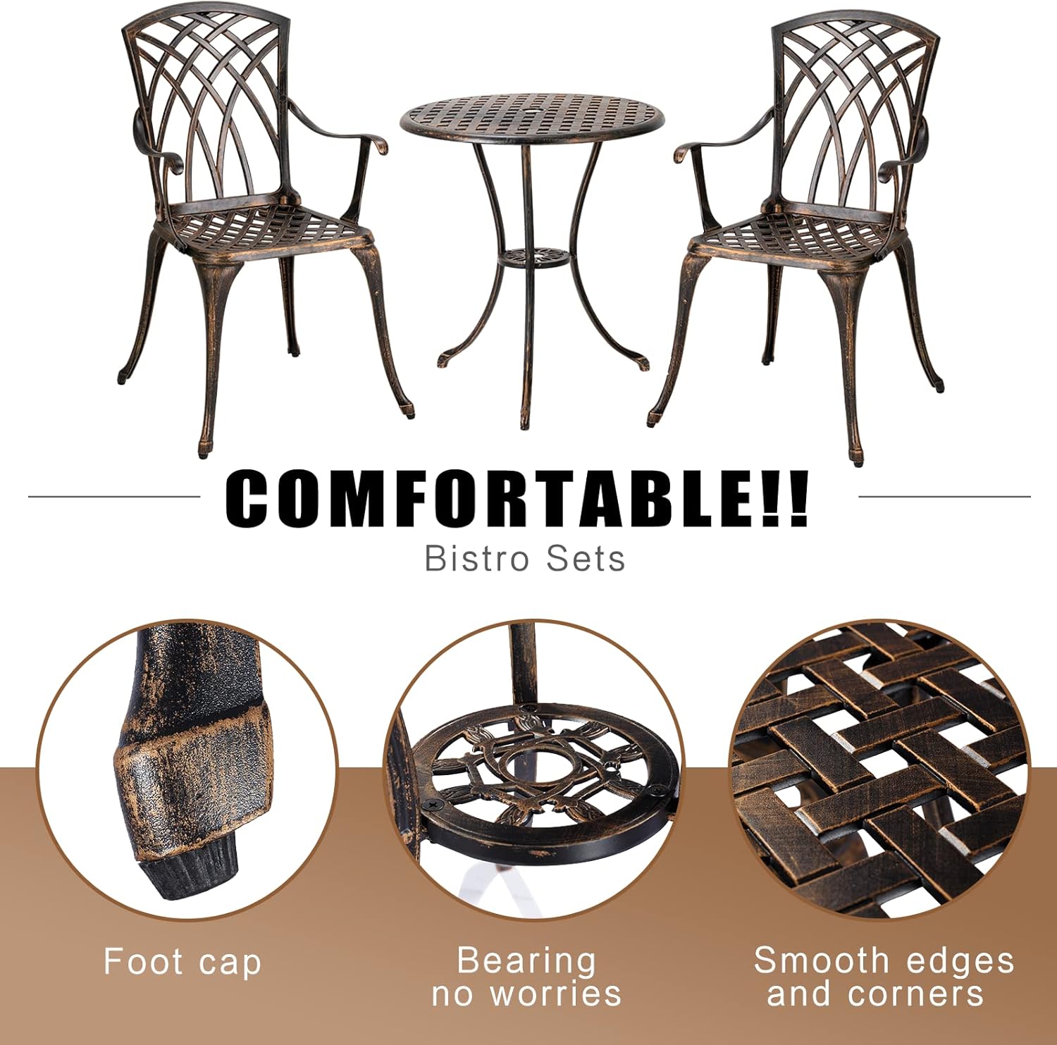 طقم بيسترو خارجي من 3 قطع مصنو - مراجعة Outdoor Furniture Patio وسعره