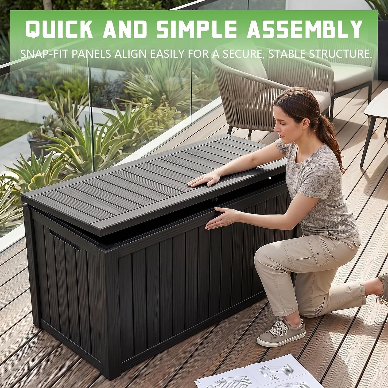 صندوق تخزين خارجي من الراتنج ب - مراجعة Outdoor Furniture With Storage For Cushions وسعره