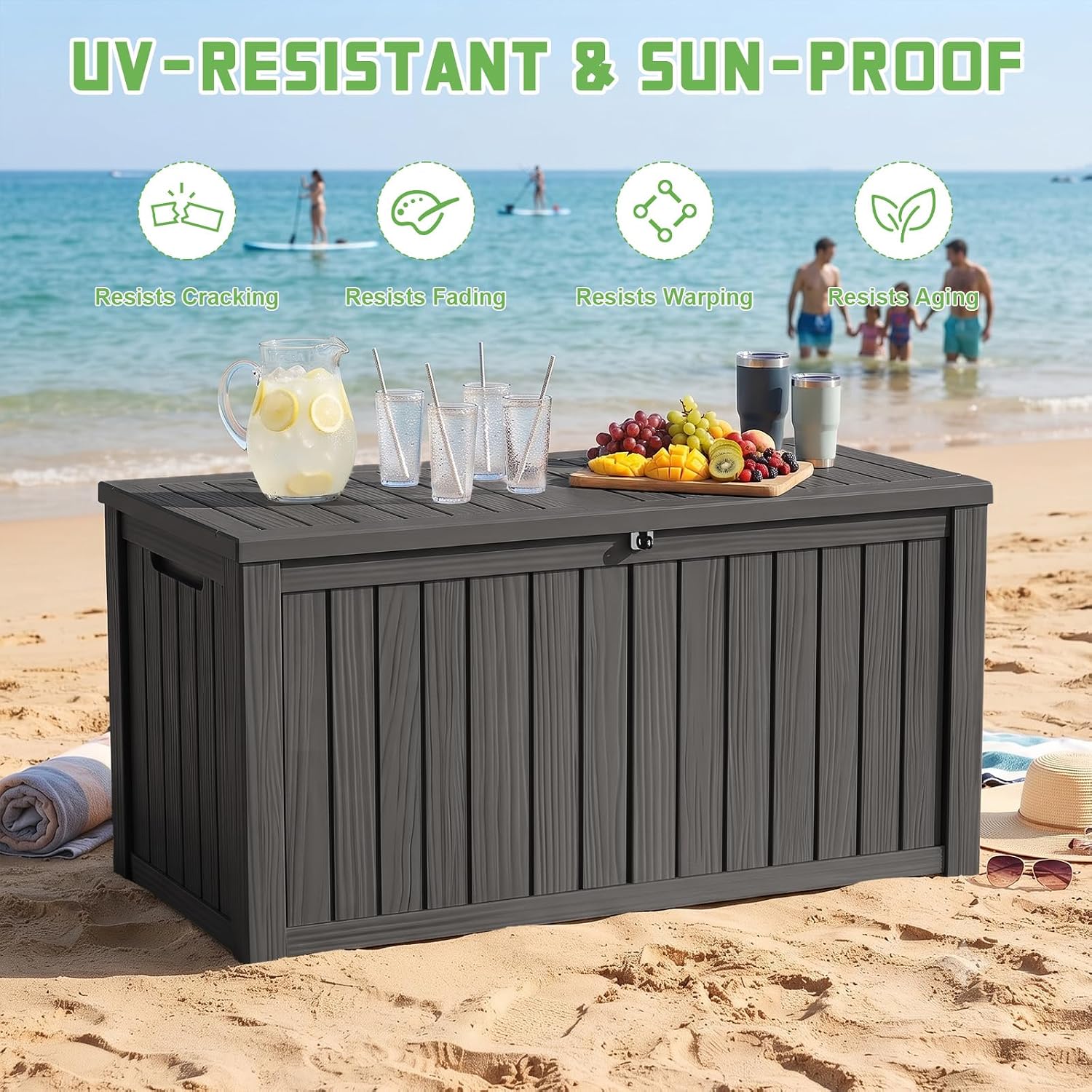 صندوق تخزين خارجي من الراتنج ب - مراجعة Outdoor Furniture With Storage For Cushions وسعره