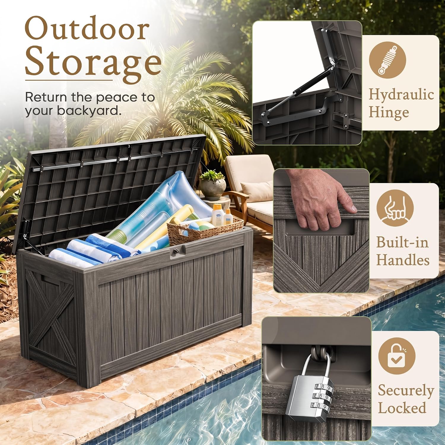 صندوق تخزين كبير بسعة 120 جالو - مراجعة Outdoor Furniture With Storage For Cushions وسعره