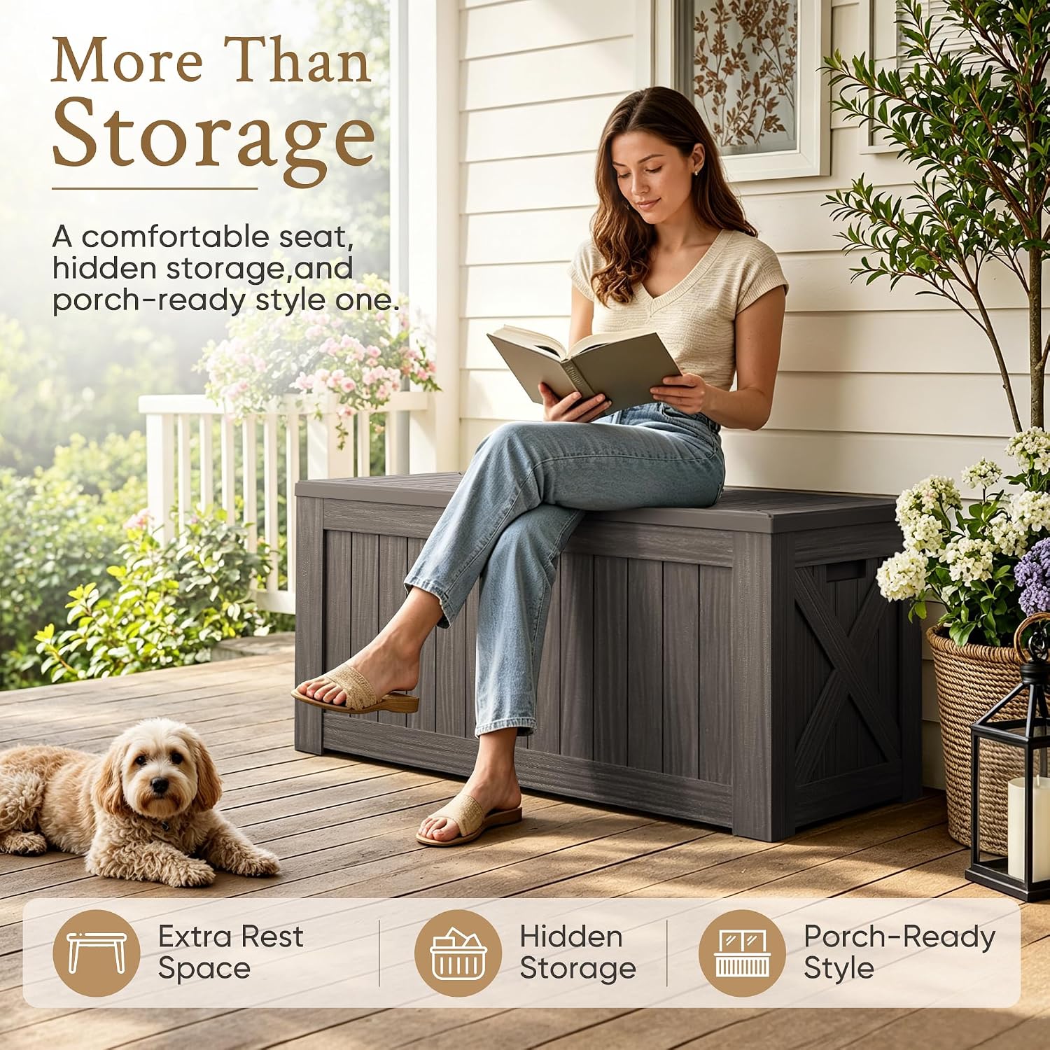 صندوق تخزين كبير بسعة 120 جالو - مراجعة Outdoor Furniture With Storage For Cushions وسعره