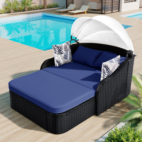 سرير شمسي خارجي بطول 79.9 بوصة - مراجعة Outdoor Daybed Furniture وسعره