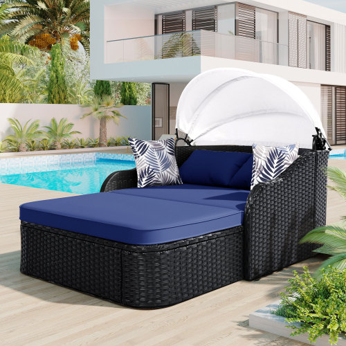 سرير شمسي خارجي بطول 79.9 بوصة - مراجعة Outdoor Daybed Furniture وسعره