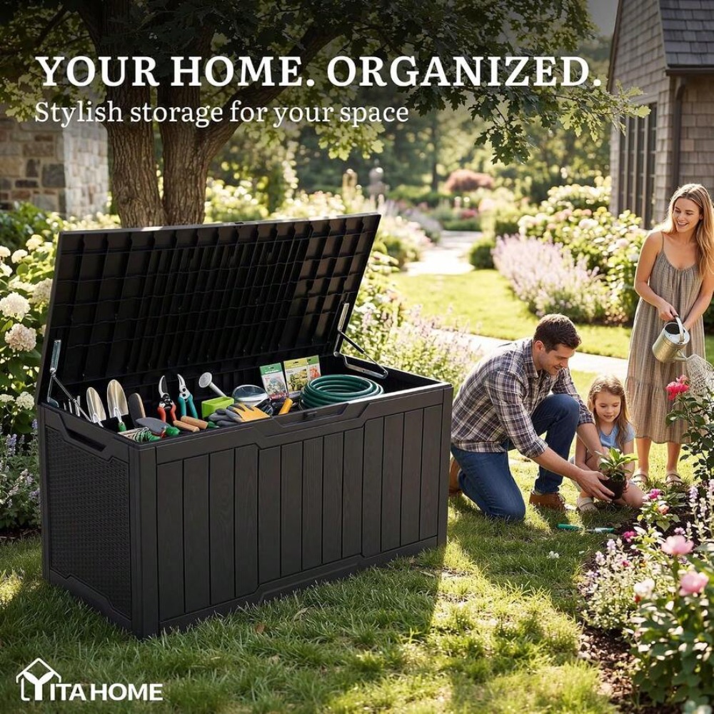 صندوق تخزين خارجي كبير بسعة 10 - مراجعة Outdoor Furniture With Storage For Cushions وسعره
