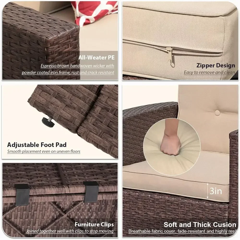 طقم أثاث خارجي من الخيزران مكو - مراجعة Outdoor Furniture With Storage For Cushions وسعره