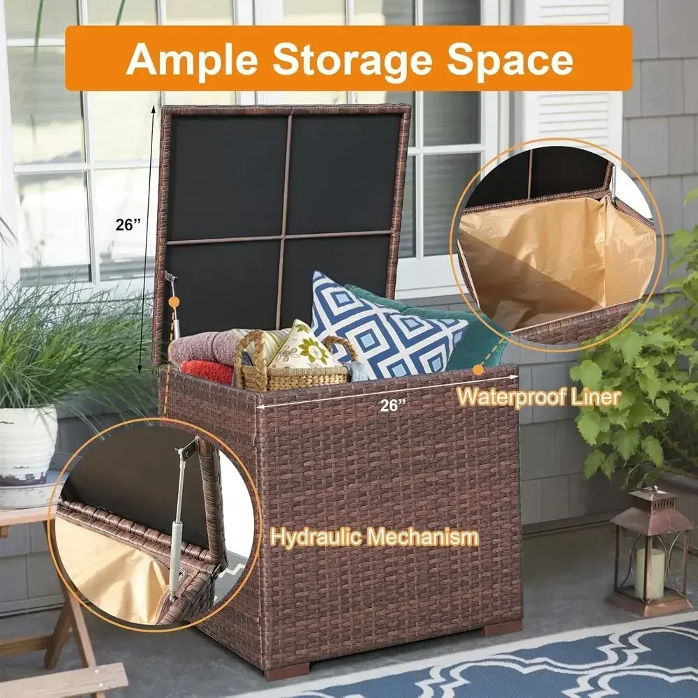 طقم أثاث خارجي من الخيزران مكو - مراجعة Outdoor Furniture With Storage For Cushions وسعره