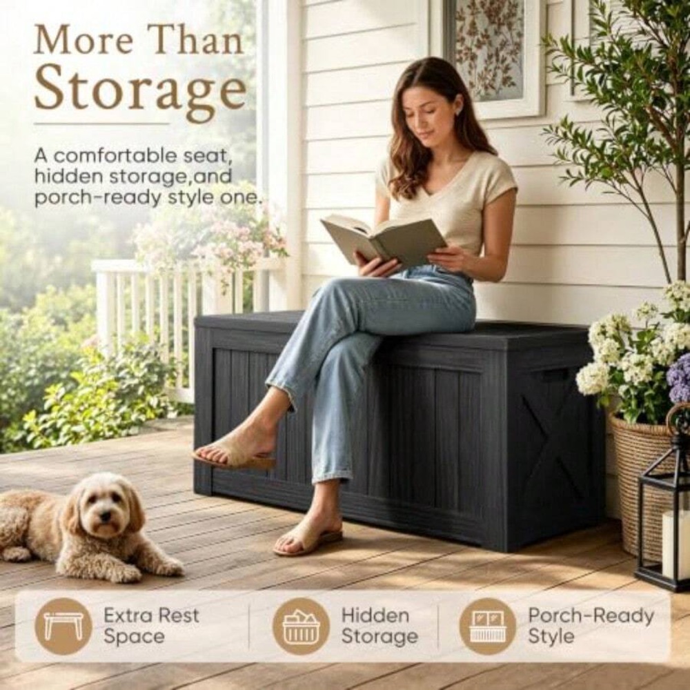 صندوق تخزين خارجي بسعة 120 جال - مراجعة Outdoor Furniture With Storage For Cushions وسعره