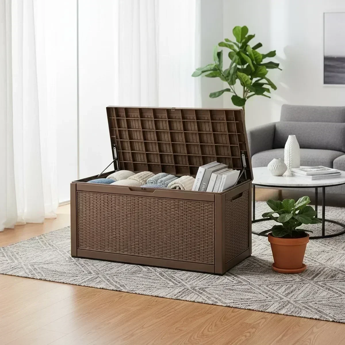 مقعد تخزين خارجي كبير مقاوم لل - مراجعة Outdoor Furniture With Storage For Cushions وسعره