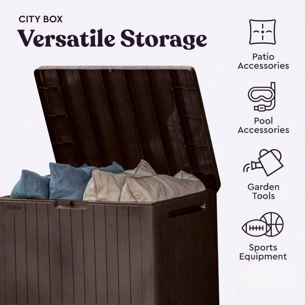 صندوق تخزين خارجي من الراتنج ب - مراجعة Outdoor Furniture With Storage For Cushions وسعره